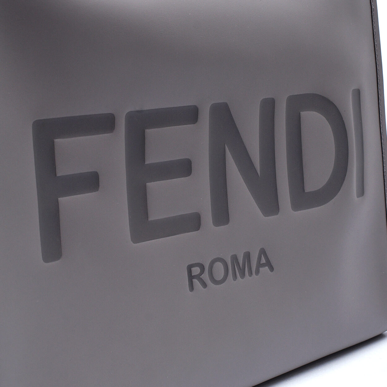 Fendi -Grey Calf Leather Large Sunshine Roma Logo Shopper Bag 